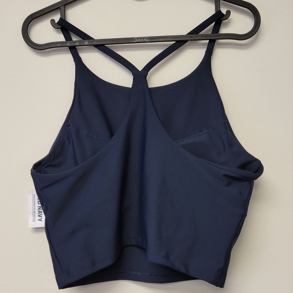Old Navy PowerSoft Longline Sports Bra Crop top Navy Blue L - Picture 4 of 10